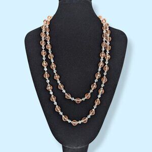 Vintage Pink Infinity Beaded Necklace